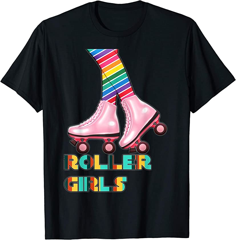 Vintage Retro Roller Girl T Shirt Skating 70s 80s Skate Gift T-Shirt