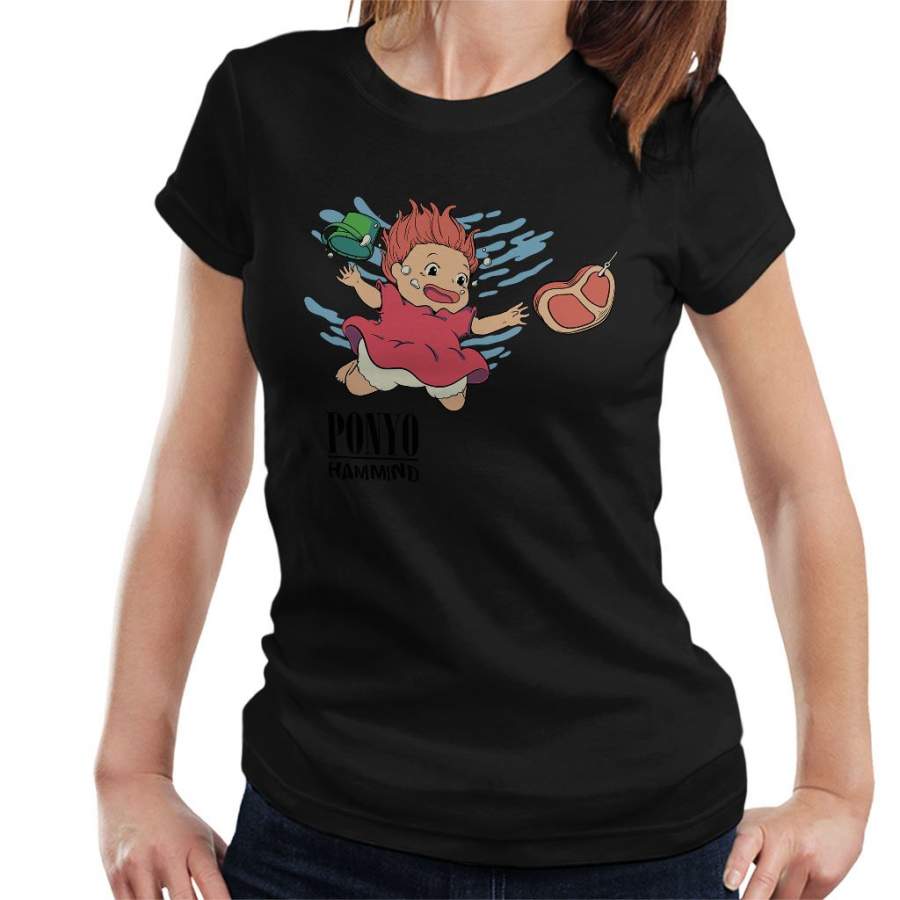 Ponyo Hammind Nevermind Nirvana Cover Women’s T-Shirt