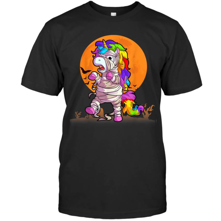 Unicorn Halloween Shirt for Girls Unicorn Lover Gift Mummie T Shirt