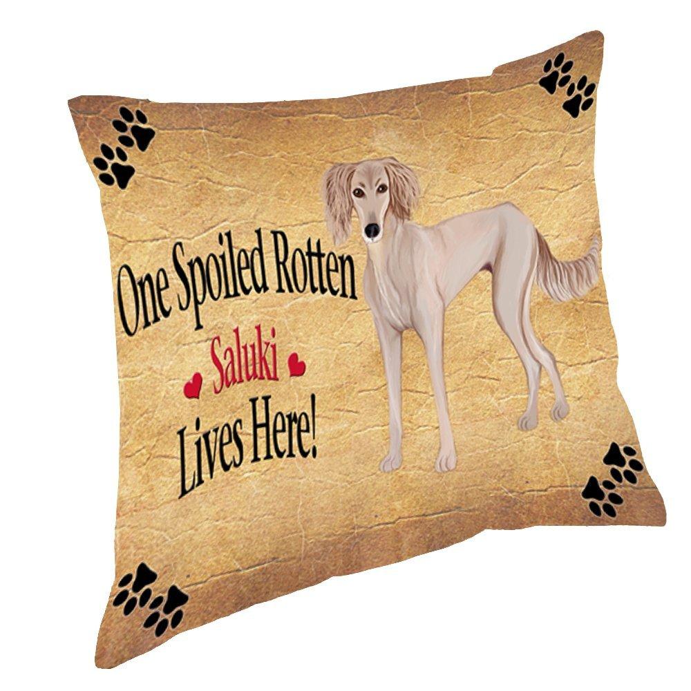 Saluki Puppy Spoiled Rotten Dog Throw Pillow