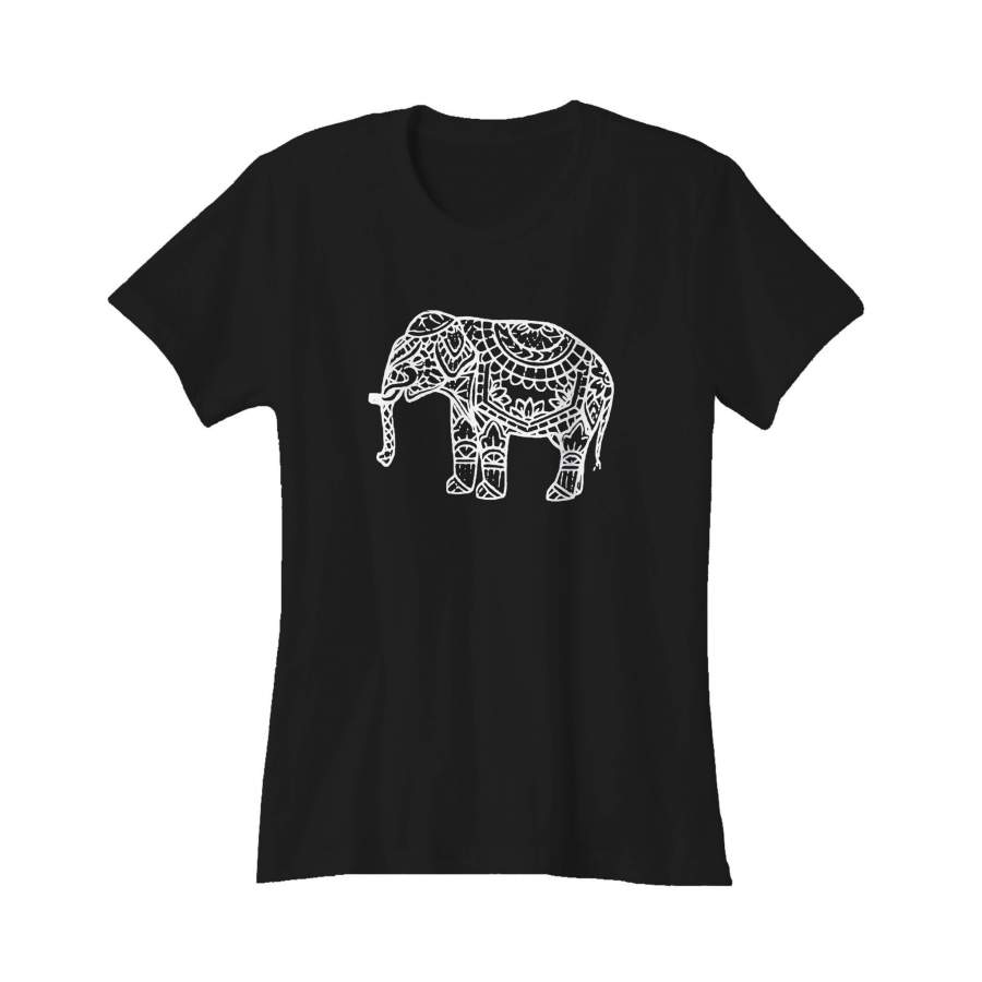 Embroidered Elephant Emerald Yoga Attire Women’s T-Shirt