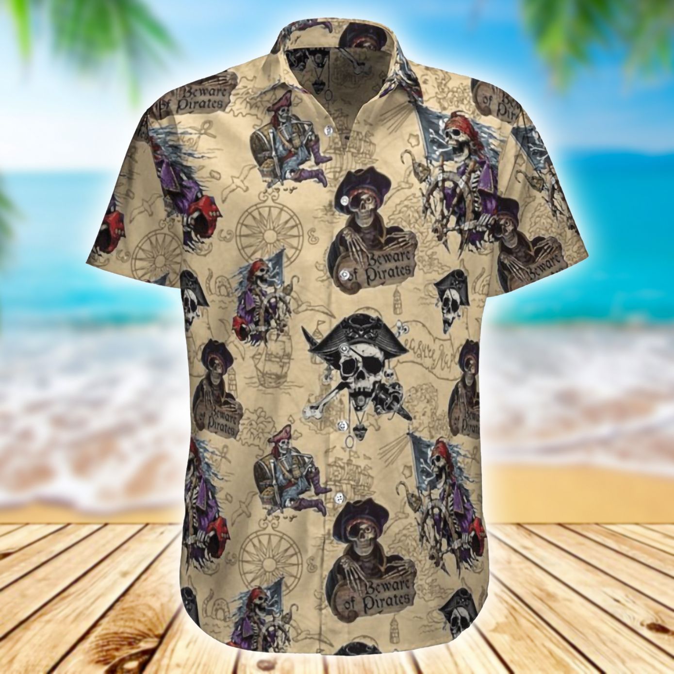 Pirate Skull Hawaii Shirt Ha33749