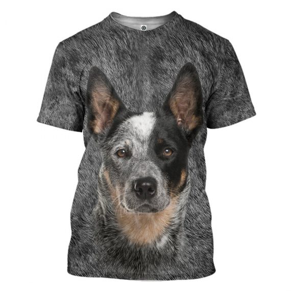 3D Australian Cattle Dog Front And Back All Over Print Unisex Tshirt For Dog Lovers