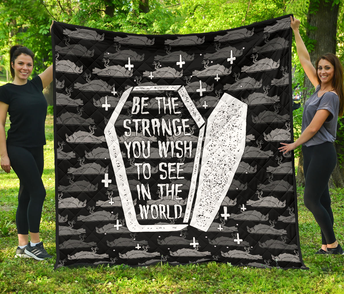 Halloween Premium Quilt | Be The Strange You Wish In The World Dracula Coffin Quilt Blanket