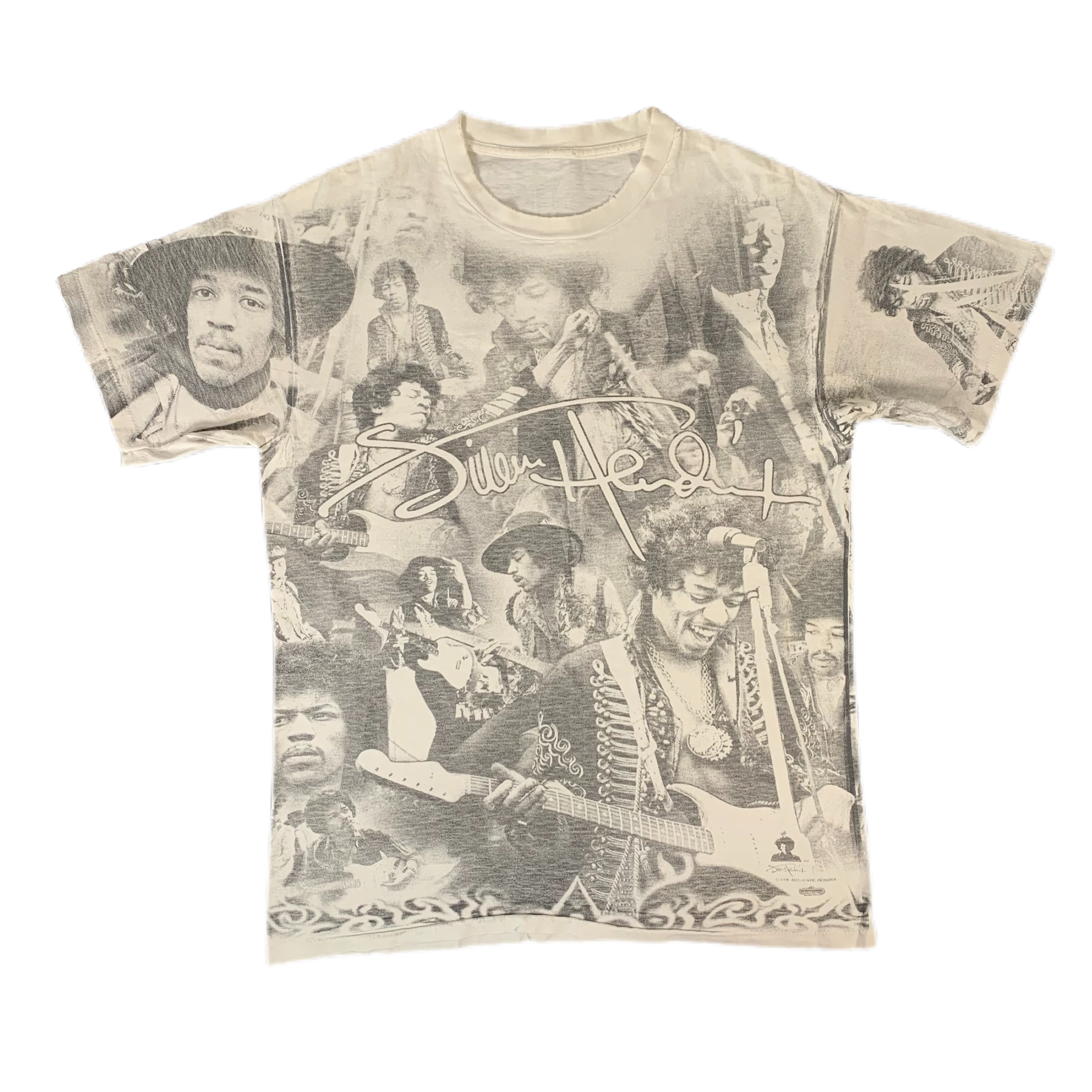 Vintage Jimi Hendrix “Authentic Hendrix” All Over Print T-Shirt