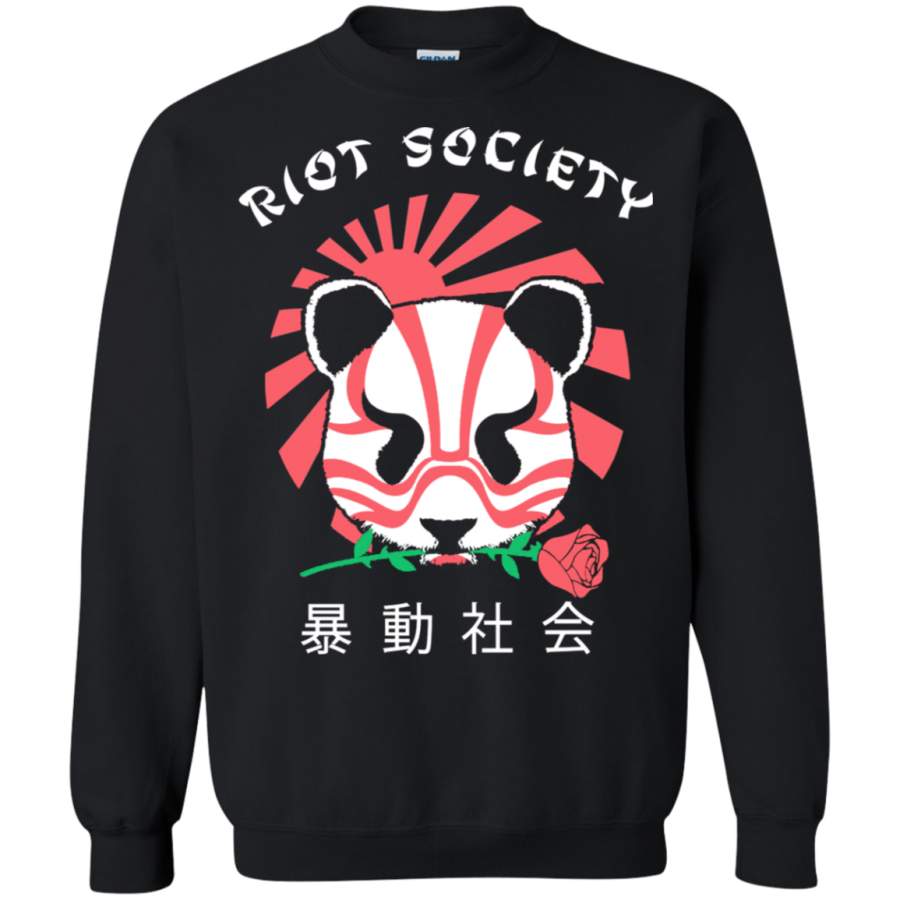 Riot Society Kabuki Panda 1 Pullover Sweatshirt