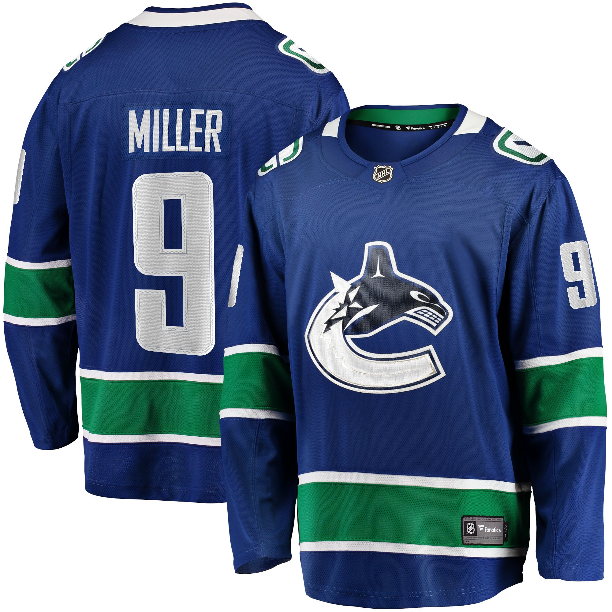 Men's Vancouver Canucks J.T. Miller Blue Home Breakaway Player Jersey