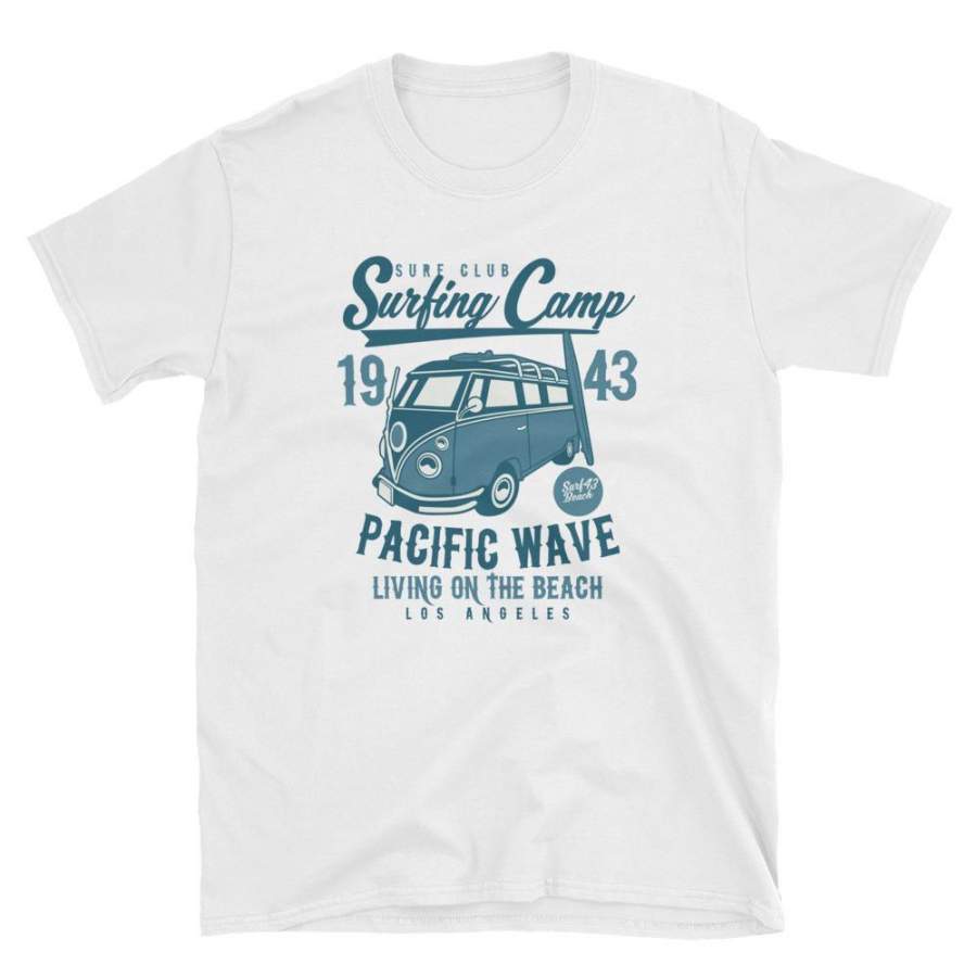 The Surfing Camp Pacific Wave Vintage Poster T-Shirt