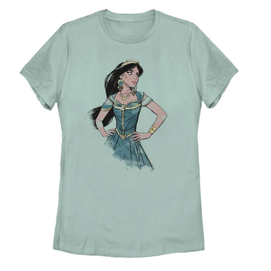 Aladdin Women’s Jasmine Sketch Profile T-Shirt