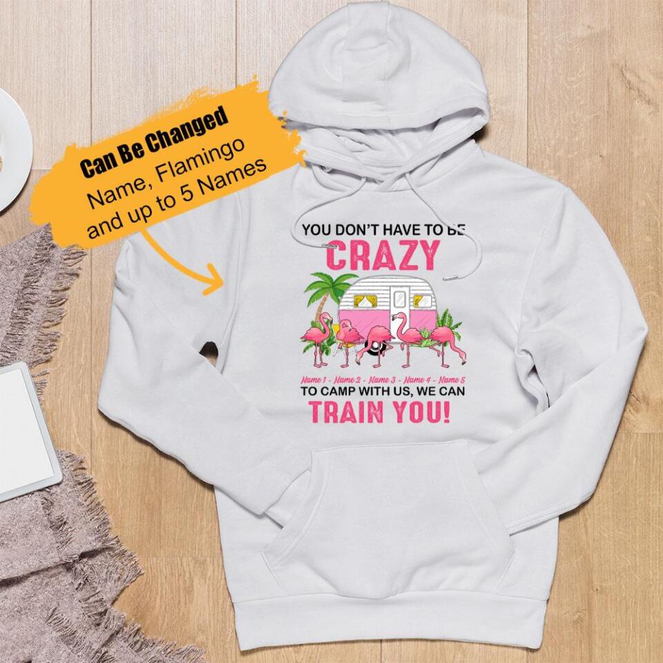 Personalized Camping Friends Flamingo Hoodie, Custom Summer Beach – Trending Personalized