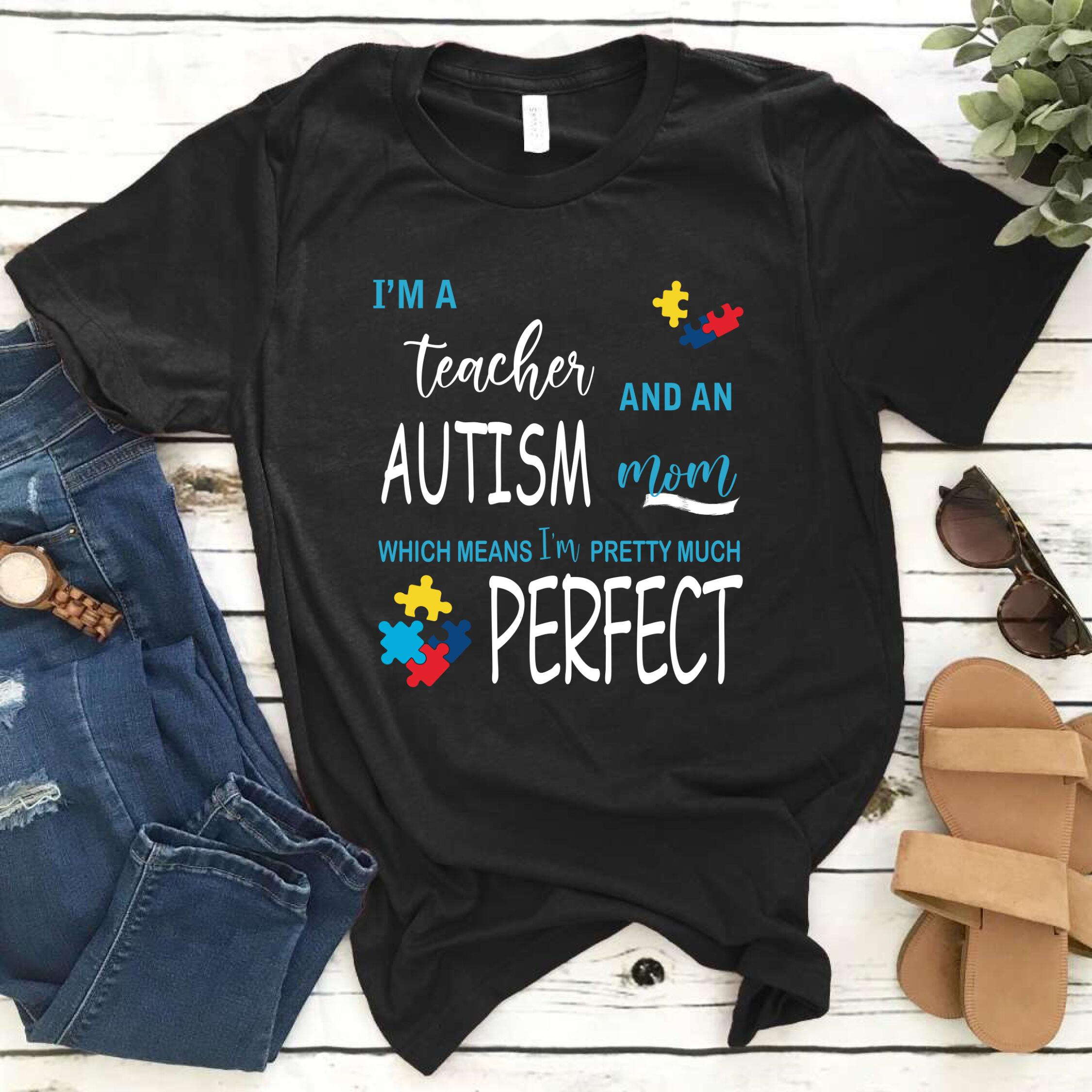 Personalized Perfect Autism Mom Dad Custom Name Awareness Gift For Family – Standard T-shirt