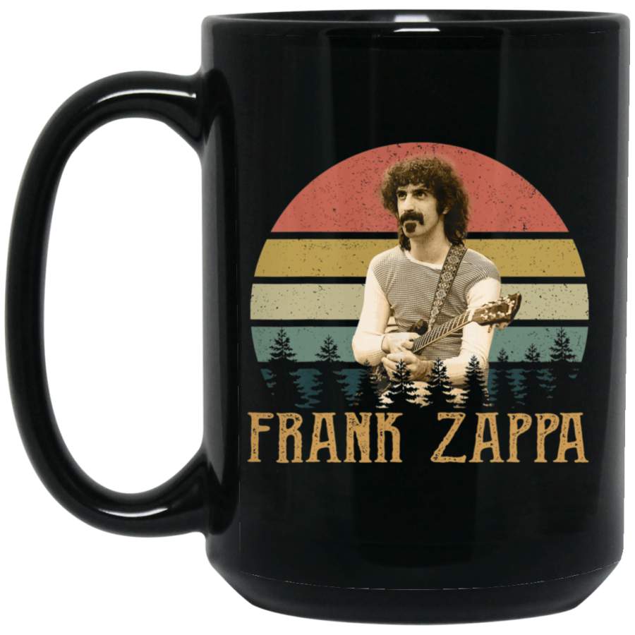 Vintage Frank Zappa Love Country Music Legends Never Die 15 oz Black Mug