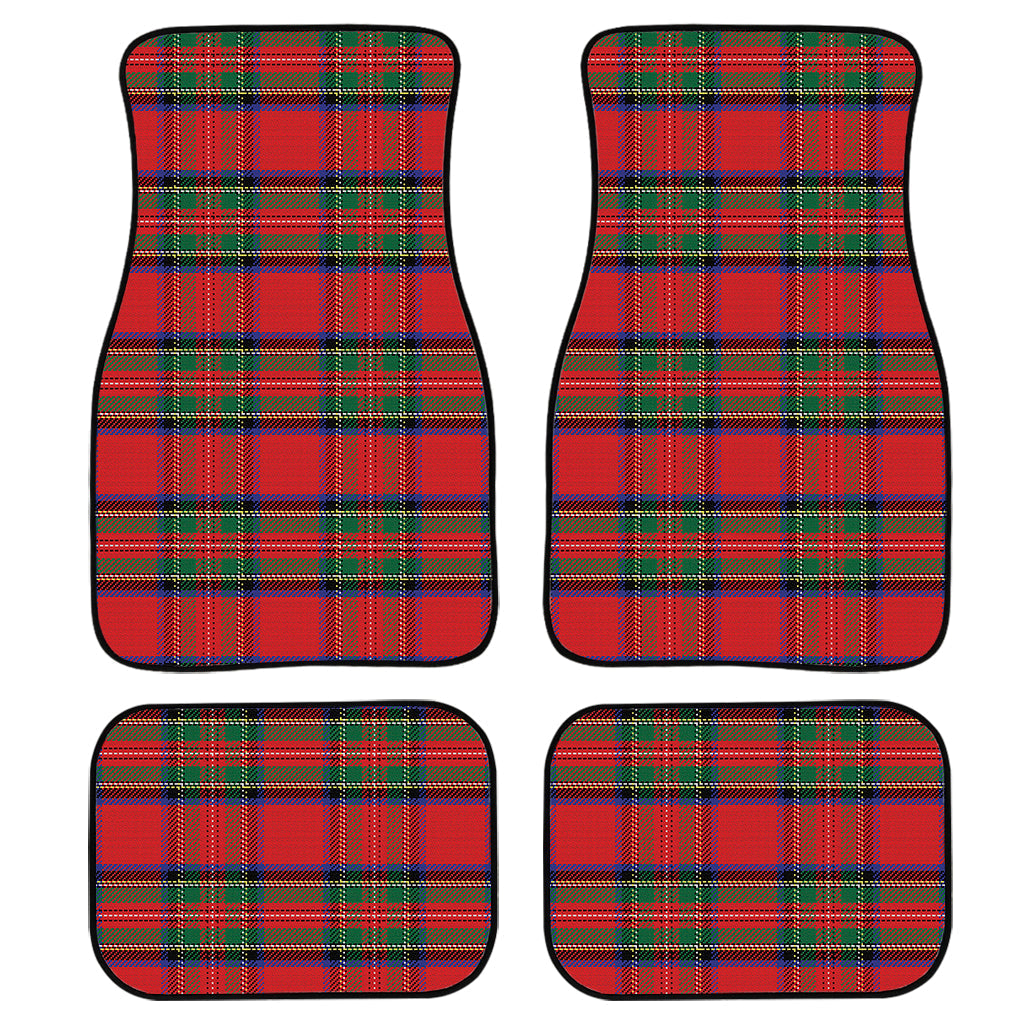 Royal Stewart Tartan Pattern Print Front And Back Car Floor Mats, Front Car Mat