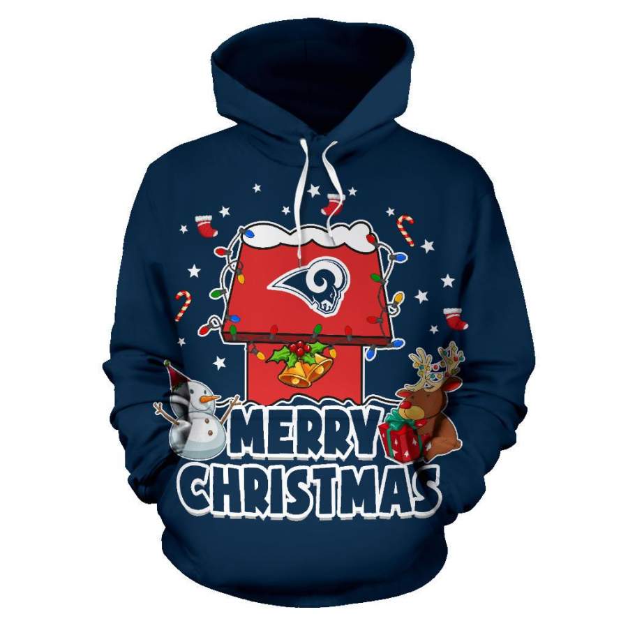 Funny Merry Christmas Los Angeles Rams Hoodie 2019