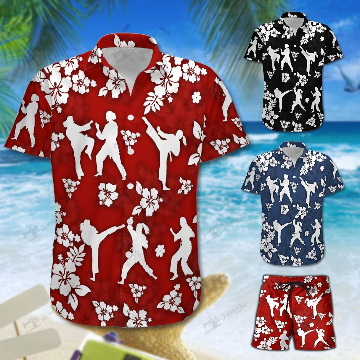 Karate Female Hawaiian Shirt Shorts Ha53039