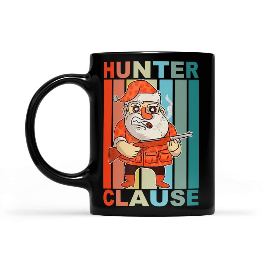 Ugly Christmas Santa Clause Hunter Vintage – Black Mug