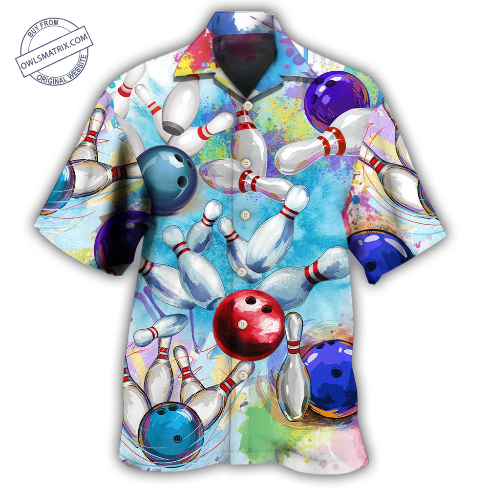 Bowling Ball And Pins Colorful Style Hawaii Shirt Ha7816