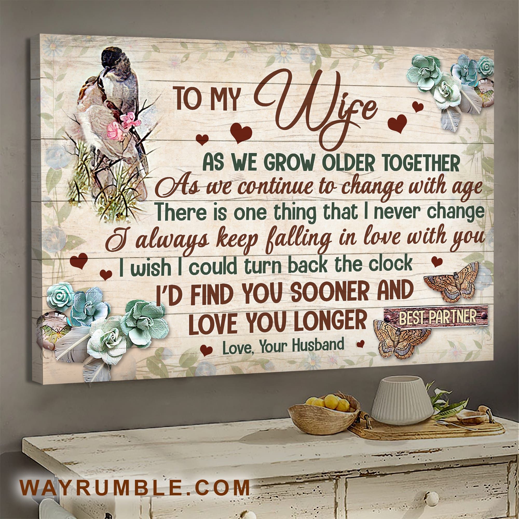 To My Wife – I Will Always Keep Falling In Love With You – Couple Landscape Canvas Prints Wall Art Gift For Family, Wall Art Decor, Canvas Print, Home Decor