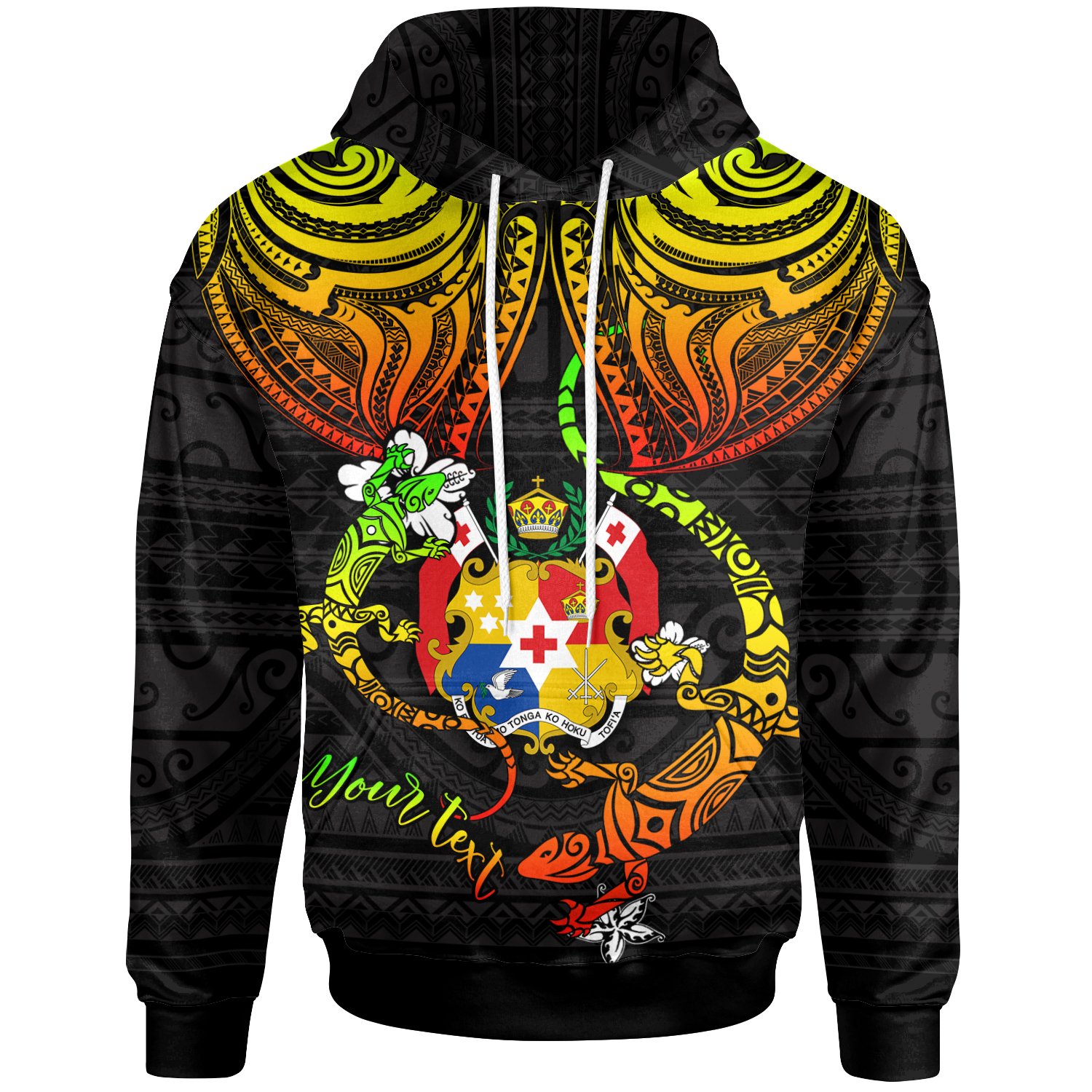 Tonga Custom Personalised Hoodie – Polynesian Lizard Good Chest – BN29