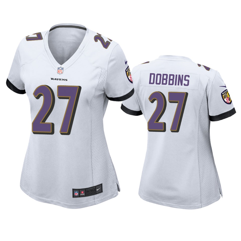 Baltimore Ravens J.k. Dobbins White 2020 NFL Draft Game Jersey