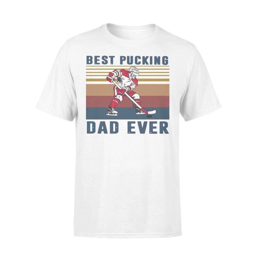 Best Pucking Dad Ever Hockey Vintage T-shirt