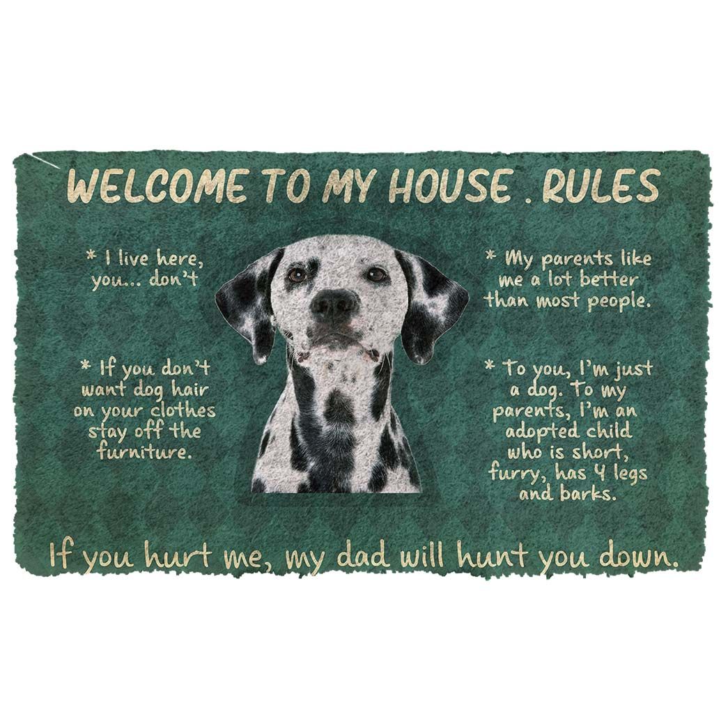 Gearhumans 3D Great Dane Dog Welcome To My House Rules Custom Doormat