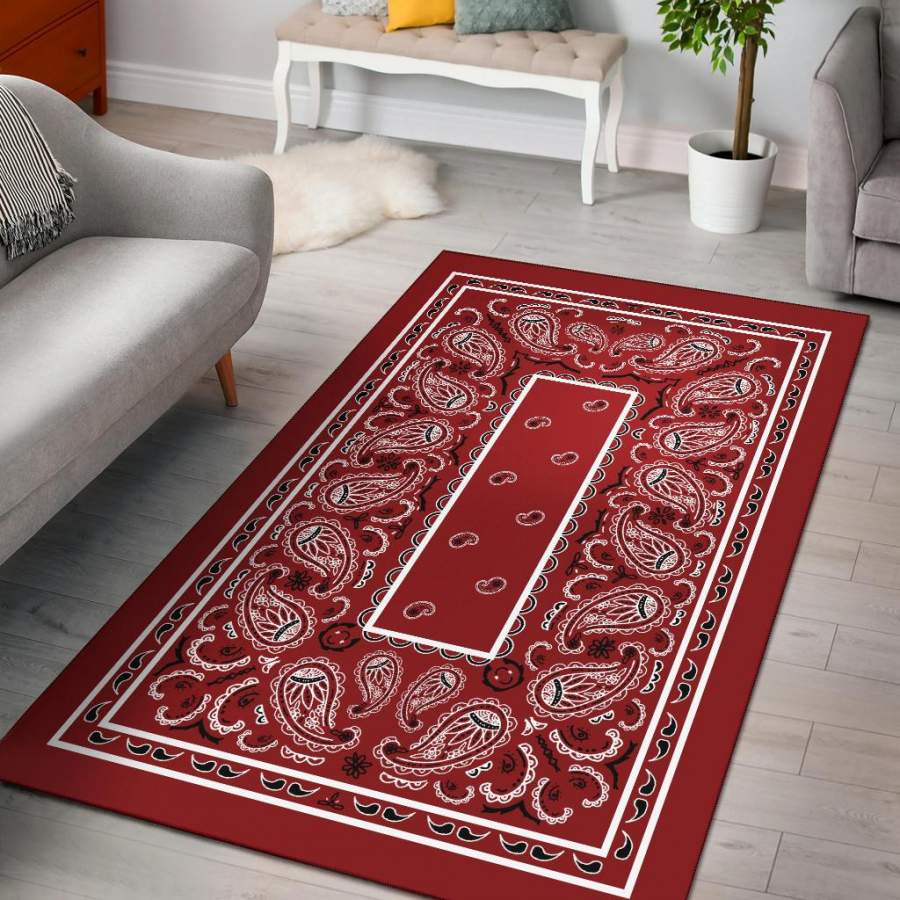 Classic Red Bandana Area Rugs – Fitted