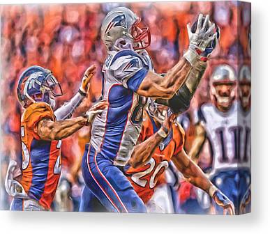 New England Patriots Oil Art 1 Joe Hamilton Canvas Print