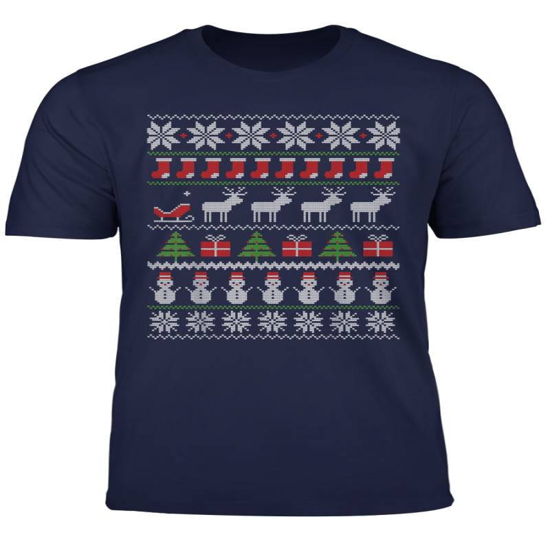 Ugly Christmas Xmas Sweater Norweger Weihnachten Muster T Shirt