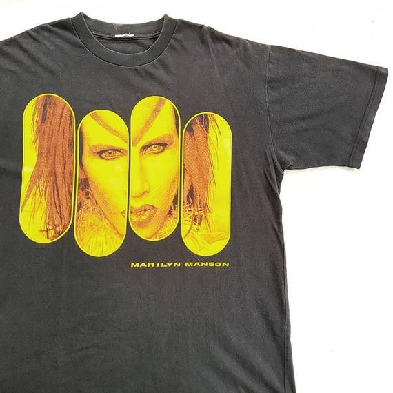 Vintage 90 S Marilyn Manson Rock Is Dead T Shirt Size W 23 5 X L 29 Skinny Puppy Judas Priest Smashing Pumpkins