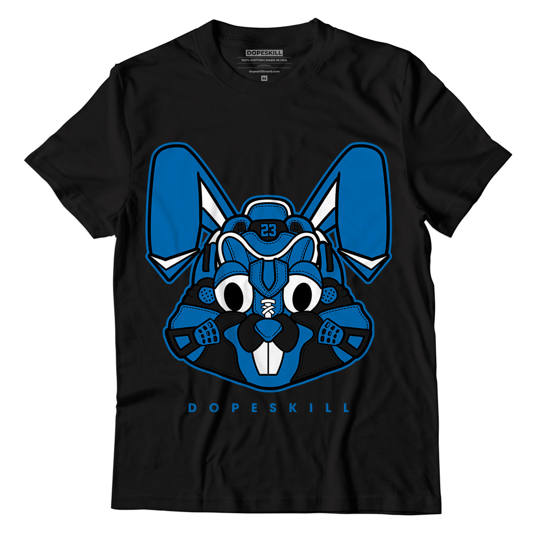 Jordan 1 Dark Marina Blue Dopeskill T-Shirt Sneaker Rabbit Graphic