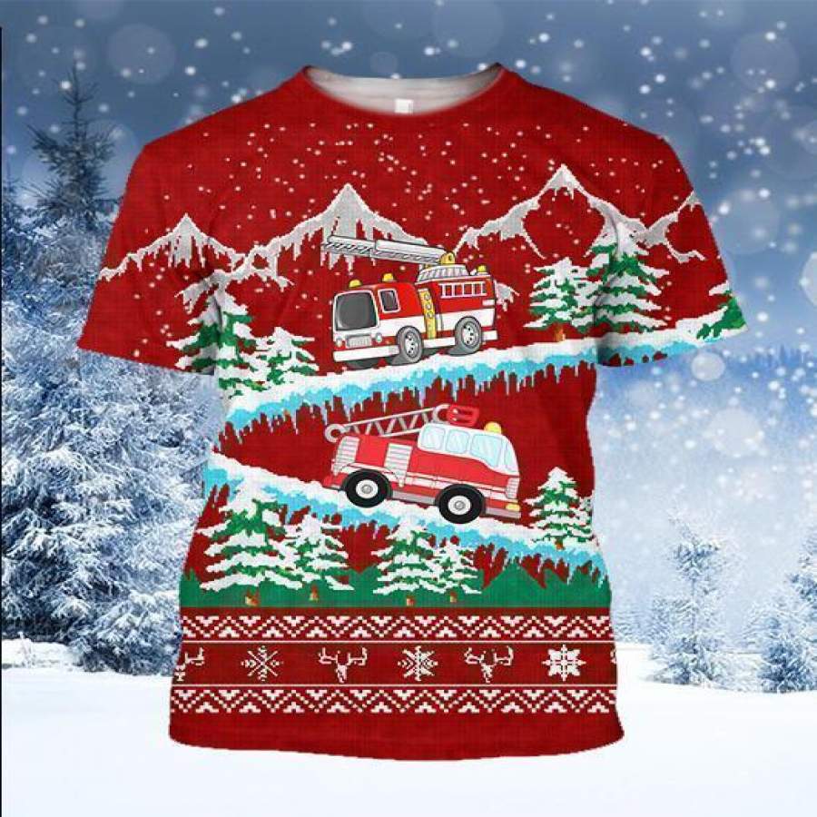 3D All Over Printed Firefighter Sweater