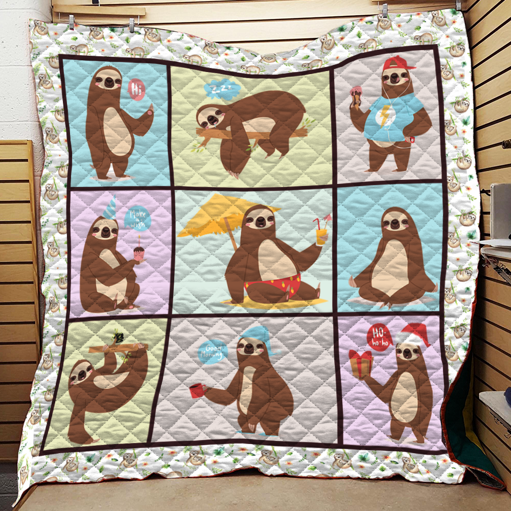 Sloth Life Quilt Blanket