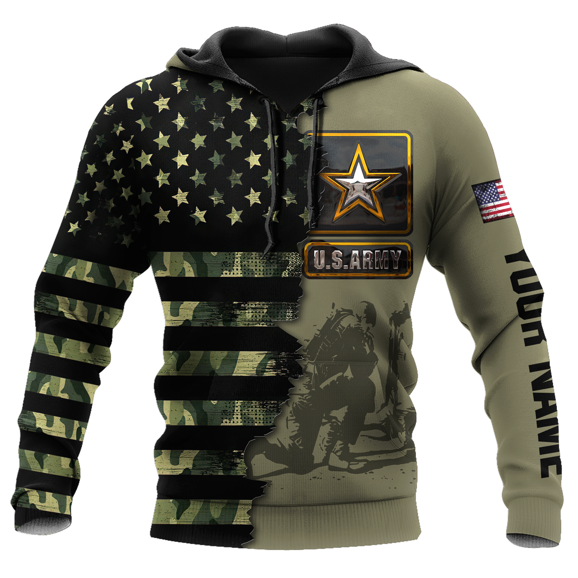 Personalized Name Us Army Veteran 3D All Over Printed Shirts