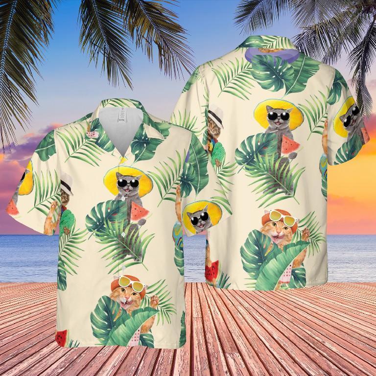 Cat Tropical Beach Hawaii Shirt Ha92795