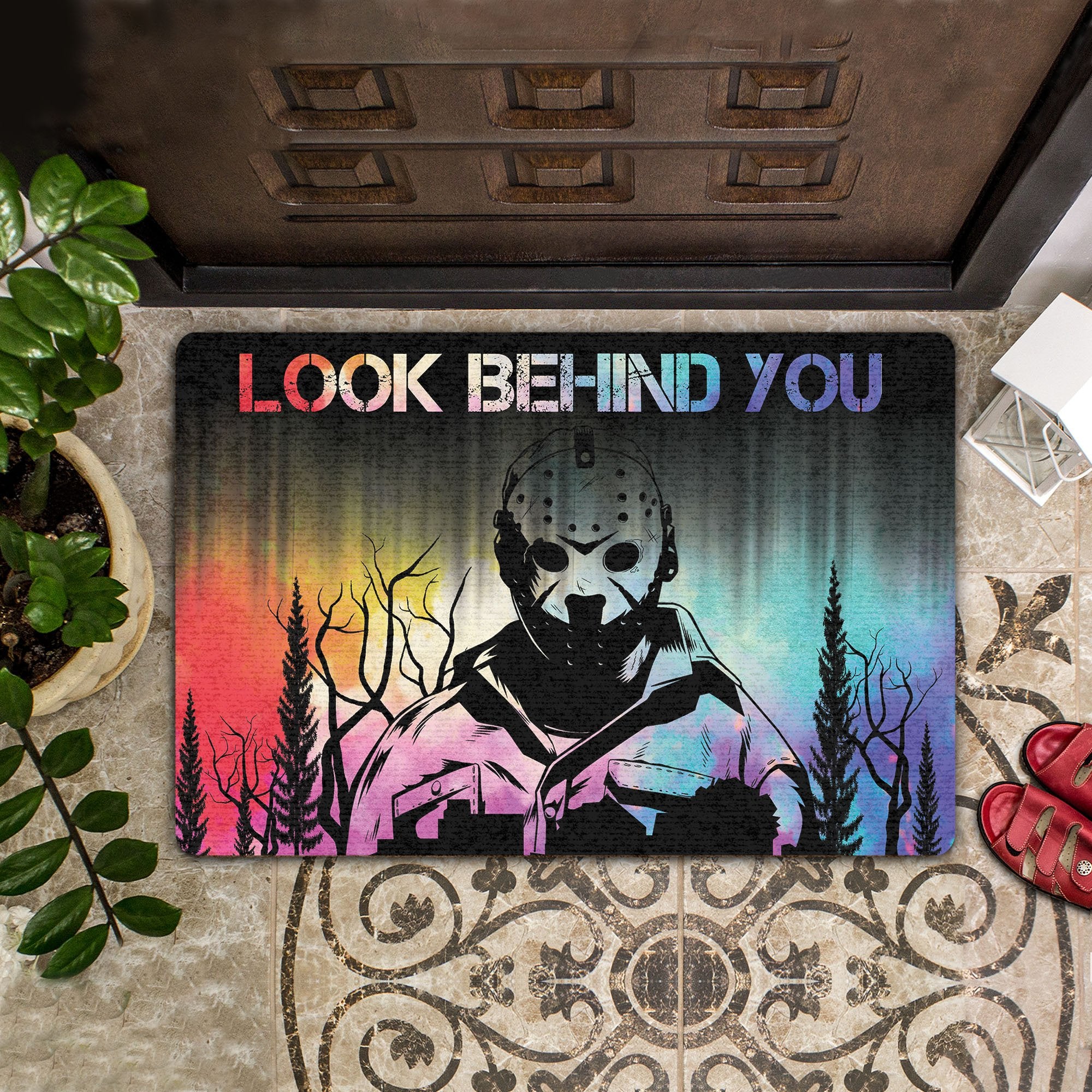 Look Behind You All Over Printing Doormat Pre2113