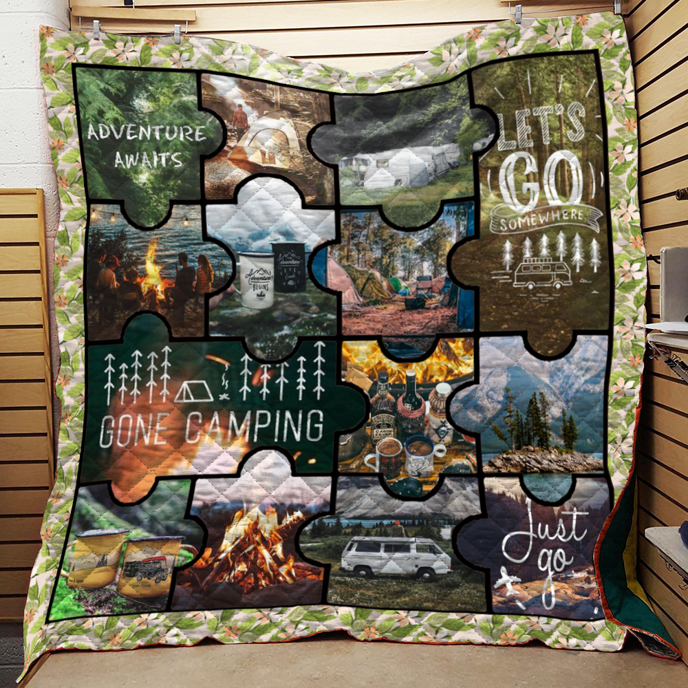 Camping Just go Quilt Blanket