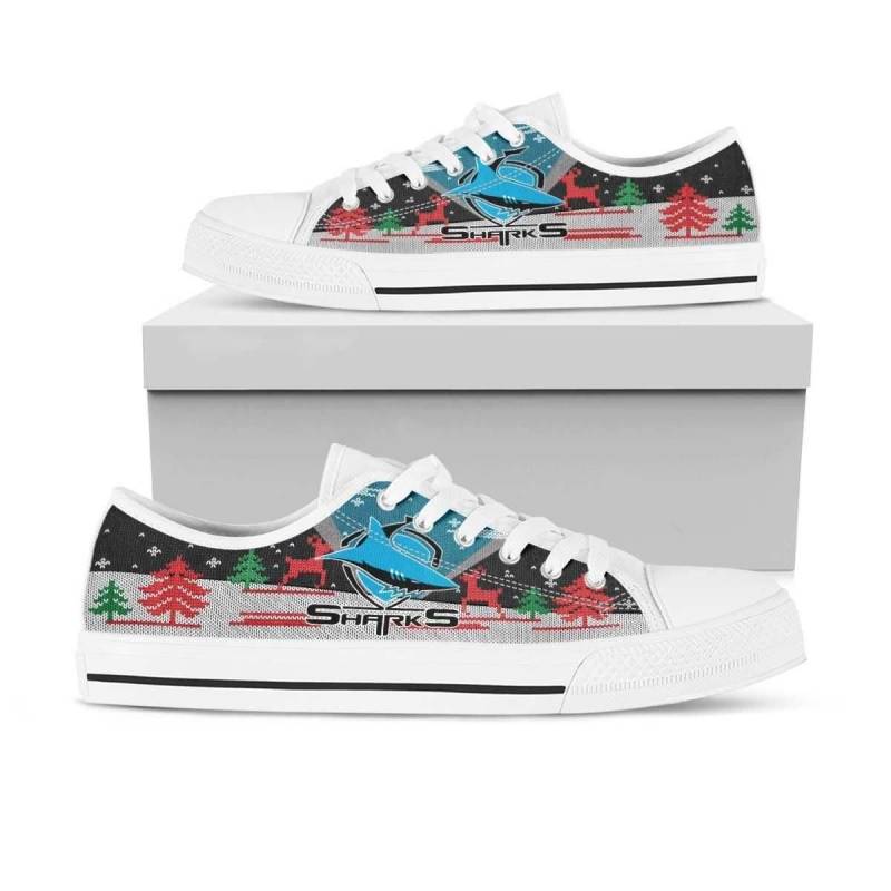 Christmas Cronulla-Sutherland Sharks NRL Low Top Shoes L0110 04