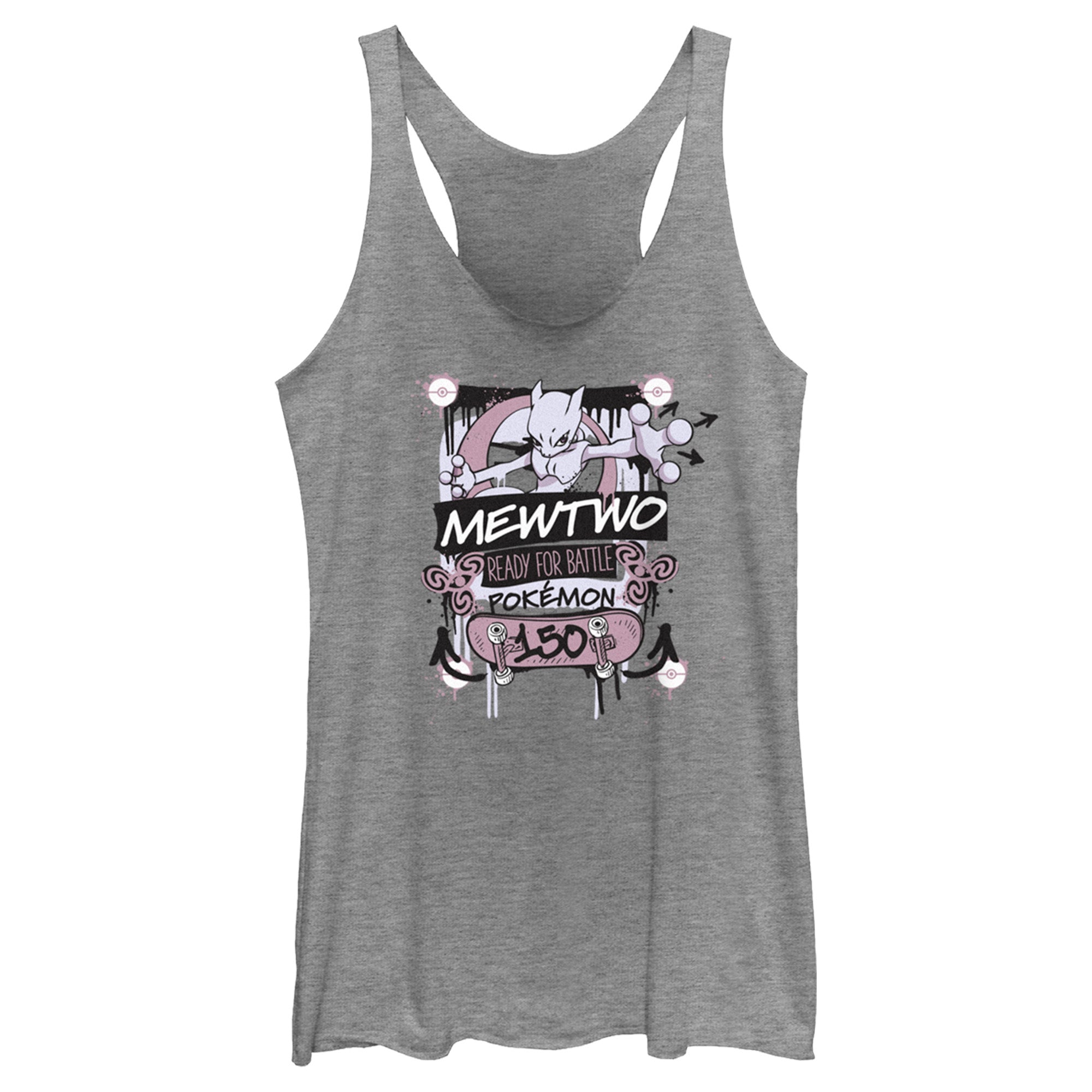 Women’S Pokemon Mewtwo Ready For Battle Racerback Tank Top