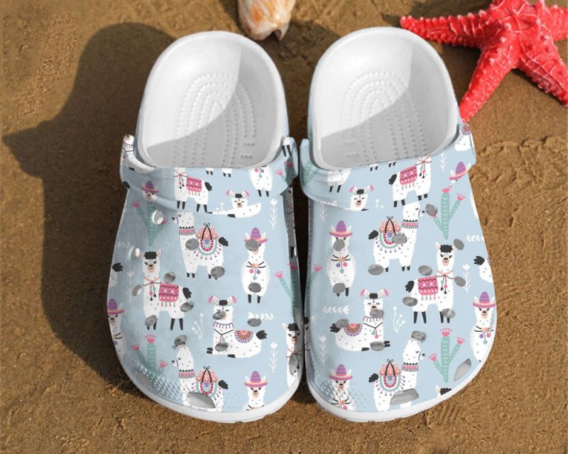 Animals Llama Pattern Alpaca Gift For Lovers Comfortable Summer Gift For Lover Rubber clog Shoes Comfy Footwear