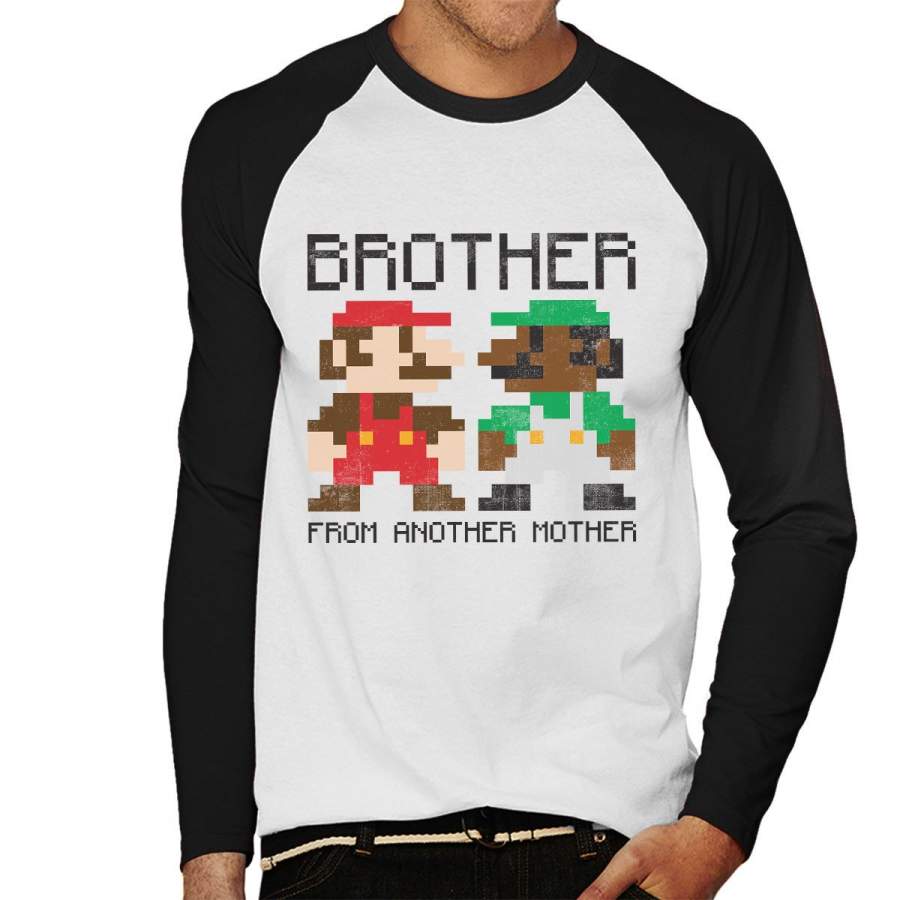 Super Mario Brother From Another Mother Men’s Baseball Long Sleeved T-Shirt