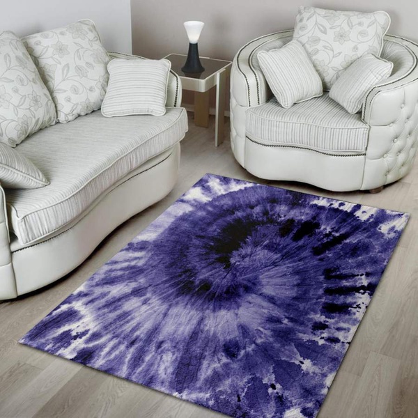 Tie Dye Blue Area Rug