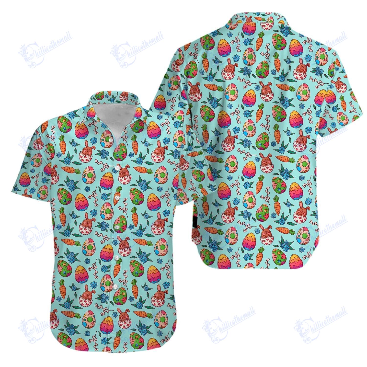 Bunny Love Carrot Happy Easter Day Egg Hawaiian Aloha Shirts