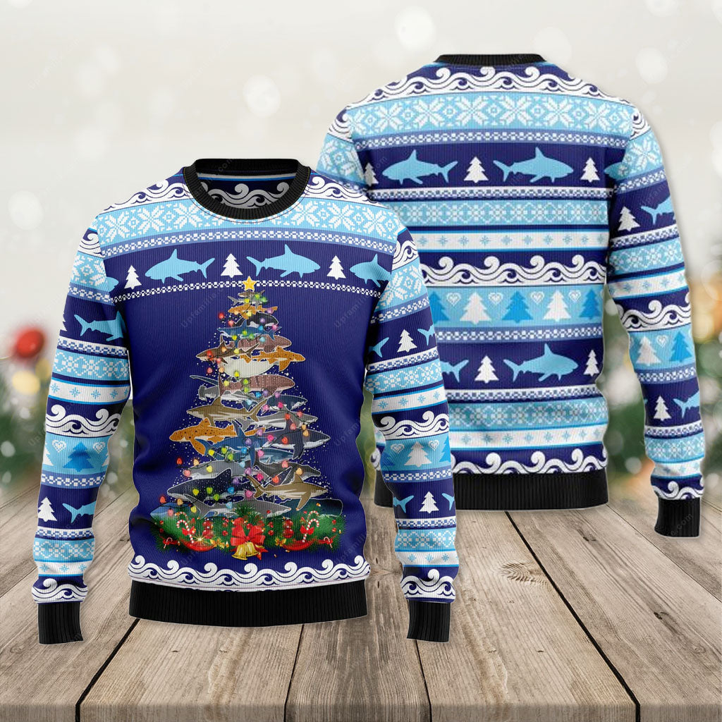 Shark Ugly Christmas Sweater, Tree Shark Ugly Christmas Sweater 3D, Presents For Christmas