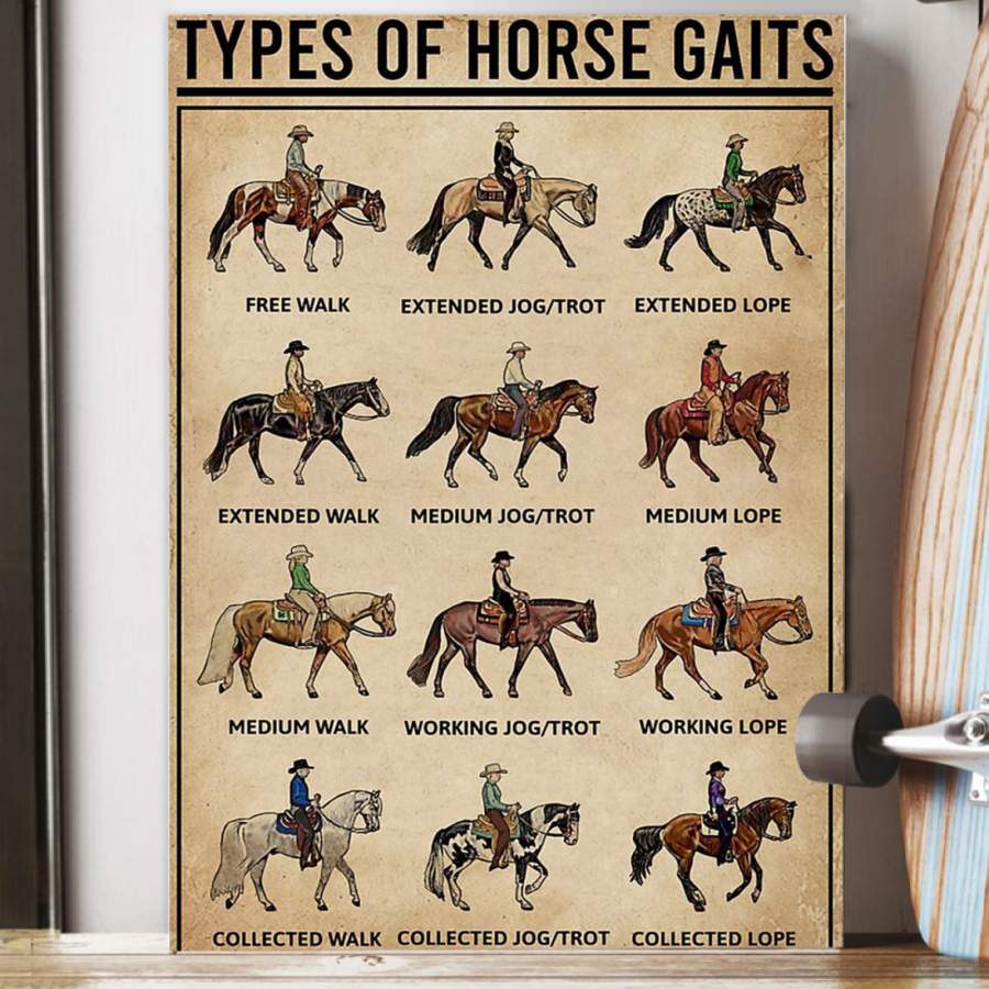 Types Of Horse Gaits Special Unique Custom Design Canvas Gift For Animal Lovers