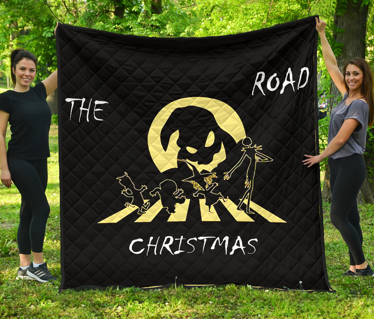 Nightmare Before Christmas Premium Quilt | Oogie Boogie Lock Shock Barrel Jack Silhouette Cross Road Quilt Blanket Nt100406