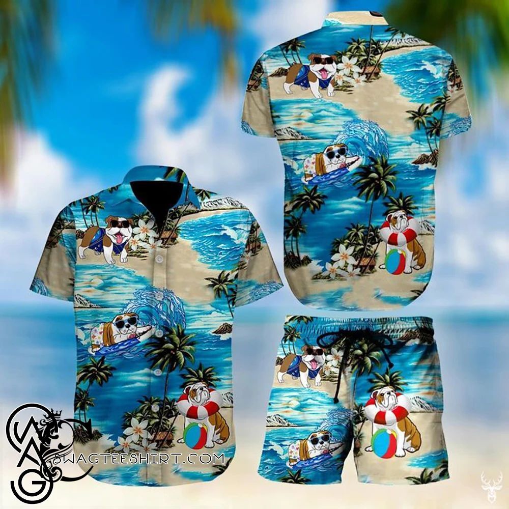 Beach Shirt Beach Hawaii Bulldog Hawaiian Shirt- Chillicothemall