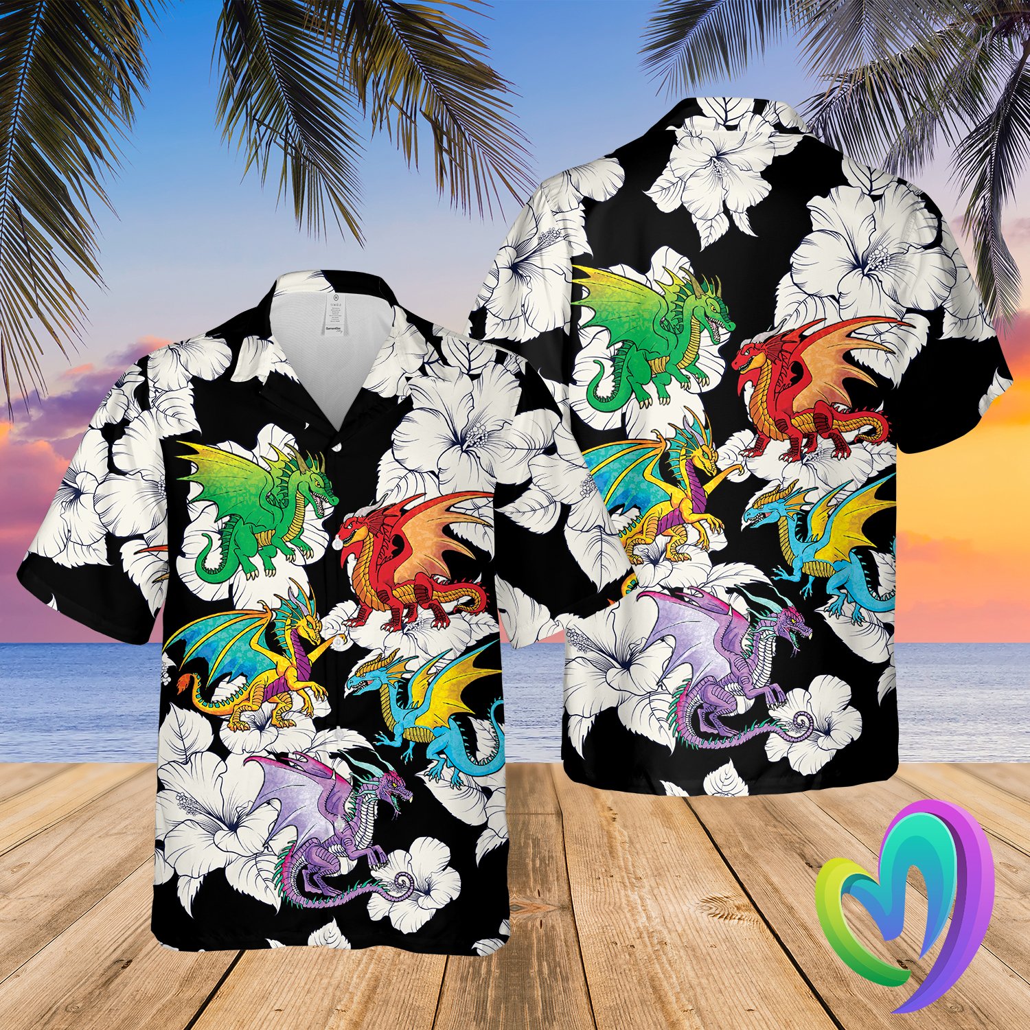 Fantasy Dragon Summer Hawaii Beach Shirt Ha108740