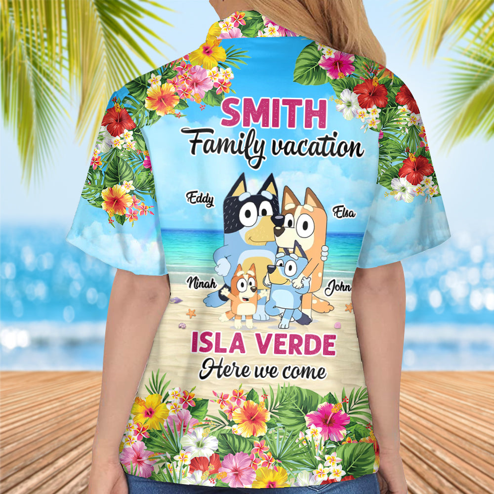 Family Vacation Here We Come – Personalized Hawaiian Shirt Family Summer Vacation Shirt Ph99