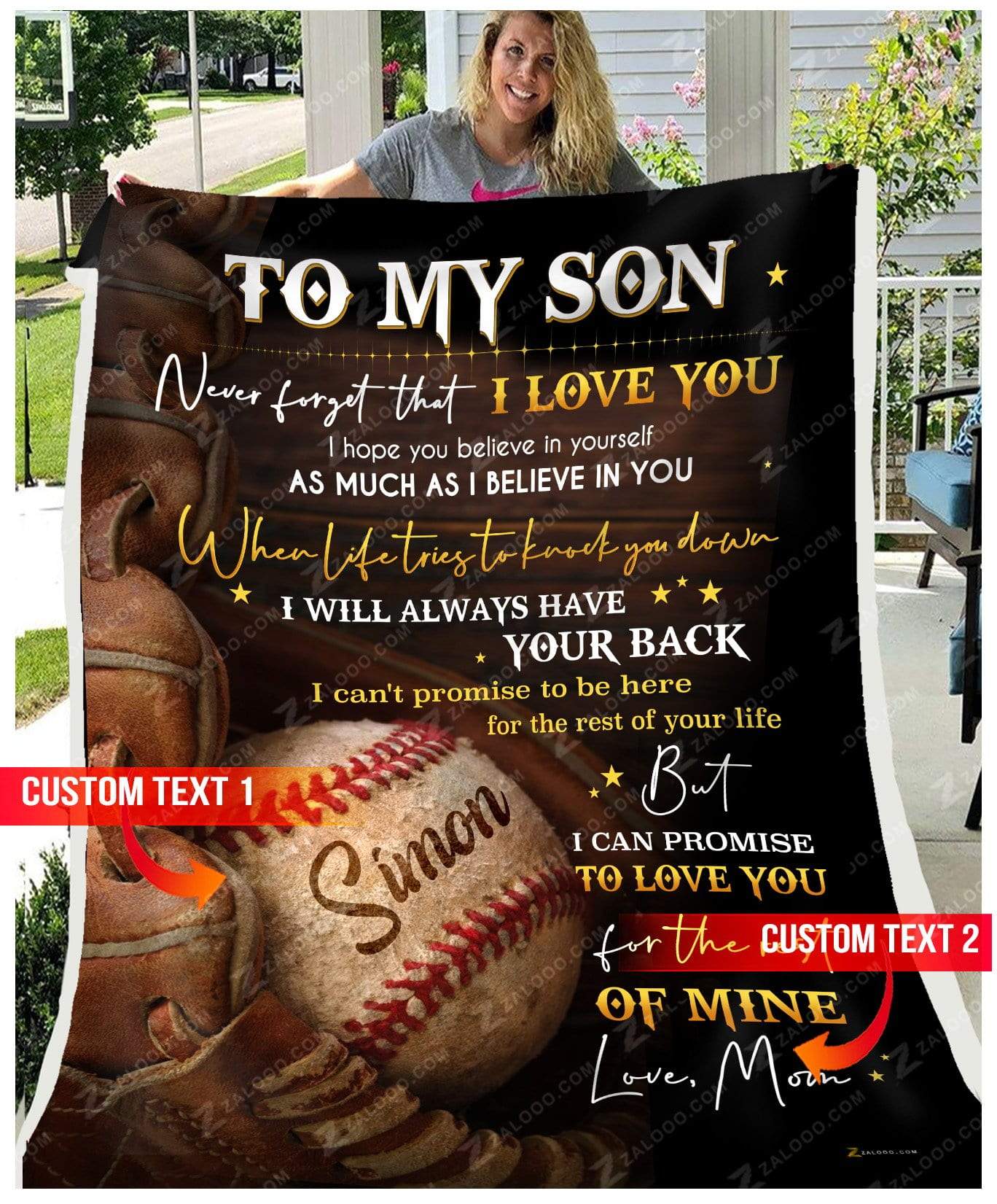 Custom Baseball – To My Son Mom – I Believe In You Quilt Blanket Ep2527